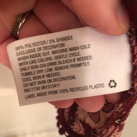 2/$15 Xhilaration - Maroon Patterned Tank top - Picture 8 of 8